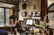 puccini at home in the music room of his villa at torre del lago