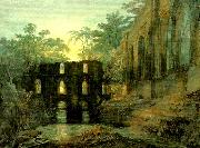 the dormitorg and trancept of fountain's abbey-evening