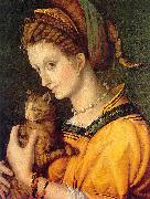 Portrait de jeune femme tenant un chat