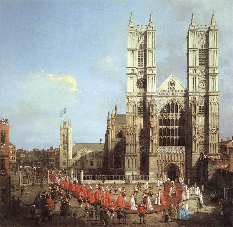 Canaletto London: Westminster Abbey, with a Procession of Knights of the Bath  f