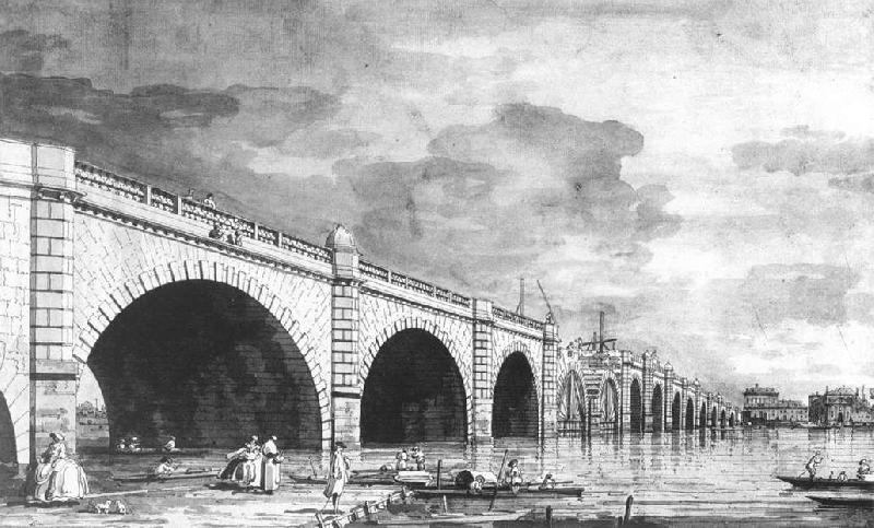 Canaletto London: Westminster Bridge under Repair vv