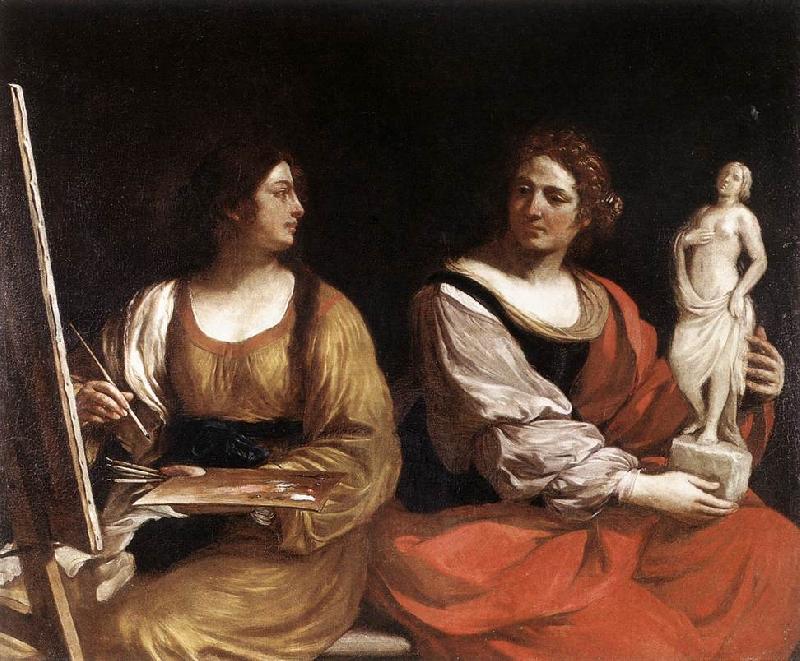 GUERCINO Allegory of Painting and Sculpture sdg