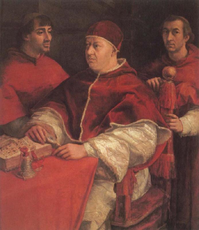 Raphael Portrait of Pope Leo X with Cardinals Guillo de Medici and Luigi de Rossi