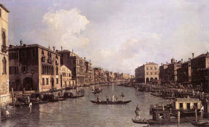 Canaletto Grand Canal: Looking South-East from the Campo Santa Sophia to the Rialto Bridge