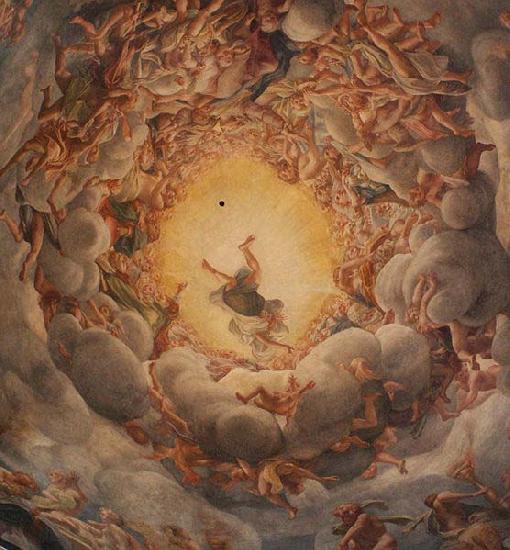 Correggio Correggio famous frescoes in Parma seems to melt the ceiling of the cathedral and draw the viewer into a gyre of spiritual ecstasy.