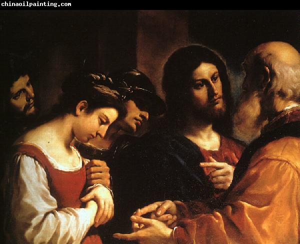  Giovanni Francesco  Guercino Christ with the Woman Taken in Adultery