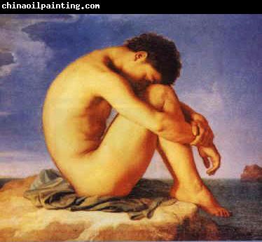  Hippolyte Flandrin Young Man Beside the Sea   1