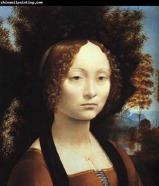  Leonardo  Da Vinci Portrait of Ginerva de'Benci