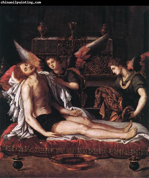 ALLORI Alessandro The Body of Christ with Two Angels