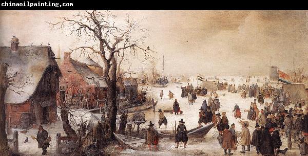 AVERCAMP, Hendrick Winter Scene on a Canal  ggg