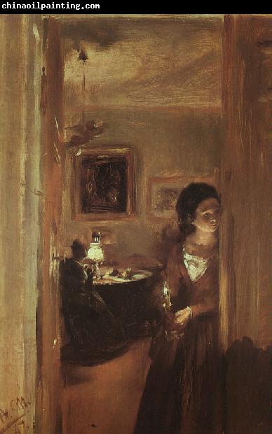 Adolph von Menzel The Artist's Sister with a Candle