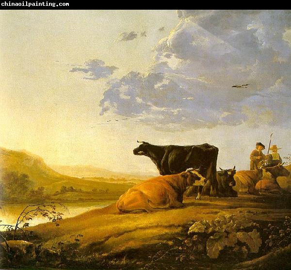 Aelbert Cuyp Young Herdsman with Cows by a River