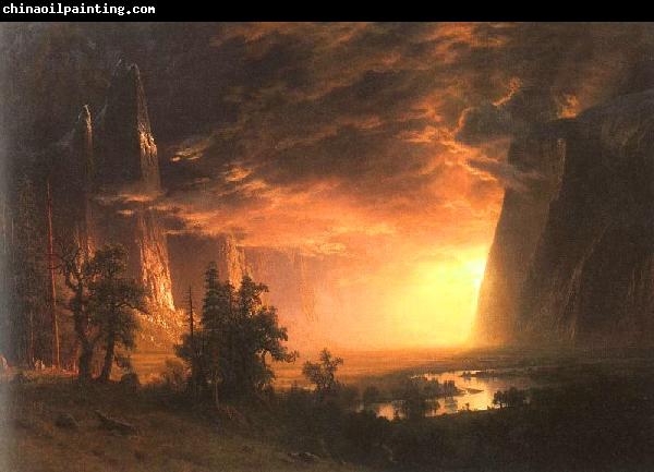 Albert Bierstadt Sunset in the Yosemite Valley