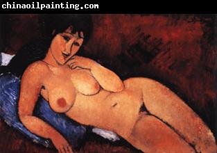 Amedeo Modigliani Nude on a Blue Cushion