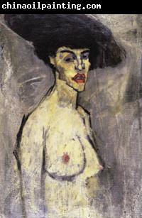 Amedeo Modigliani Nude with a Hat (recto)