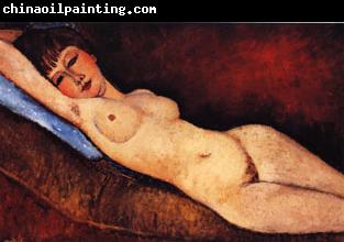 Amedeo Modigliani Reclining Nude on a Blue Cushion