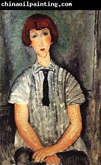 Amedeo Modigliani Yound Woman in a Striped Blouse