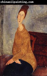 Amedeo Modigliani Jeanne Hebuterne with Yellow Sweater