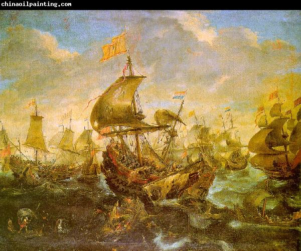 Andries van Eertvelt The Battle of the Spanish Fleet with Dutch Ships in May 1573 During the Siege of Haarlem