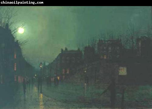 Atkinson Grimshaw View of Heath Street by Night