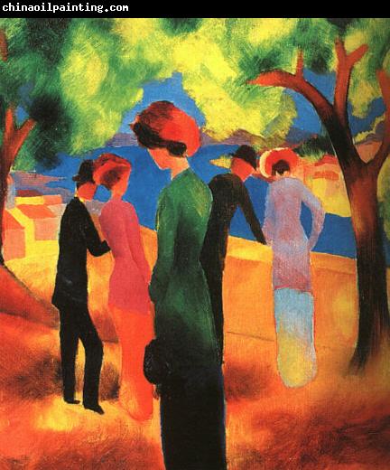 August Macke Woman in a Green Jacket