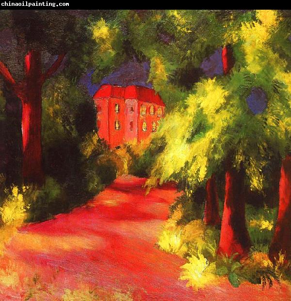 August Macke Red House in a Park