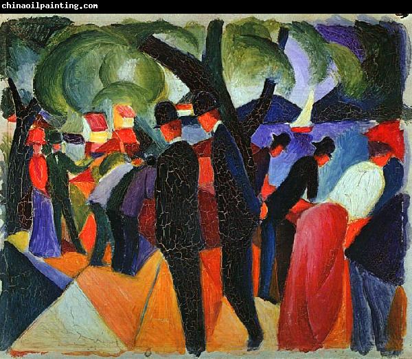 August Macke A Stroll on the Bridge