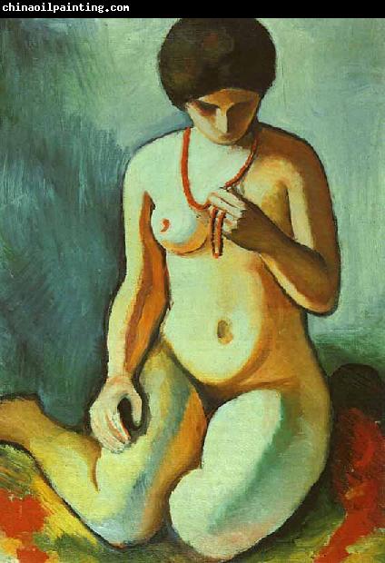 August Macke Nude with Coral Necklace