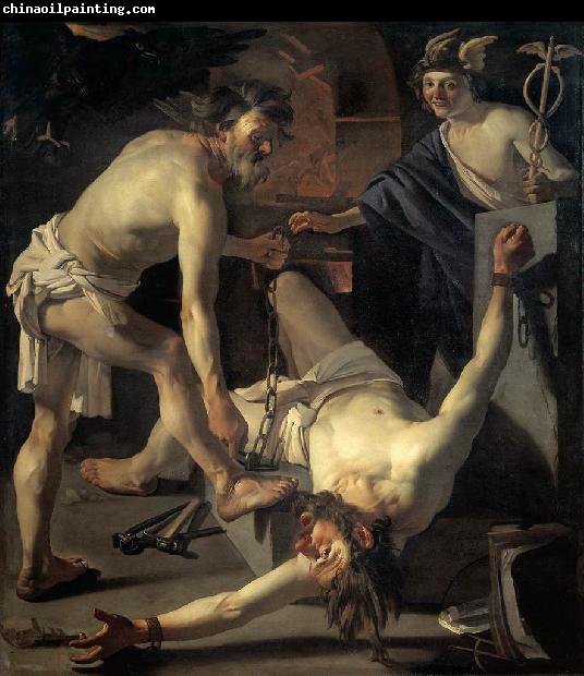 BABUREN, Dirck van Prometheus Being Chained by Vulcan