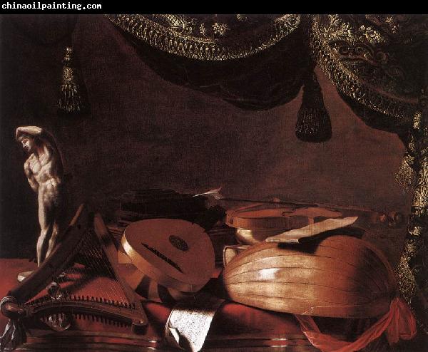 BASCHENIS, Evaristo Still-Life with Musical Instruments and a Small Classical Statue  www