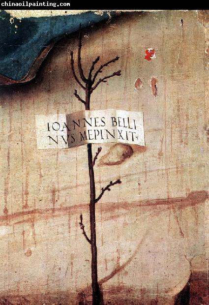 BELLINI, Giovanni Small Tree with Inscription (fragment)