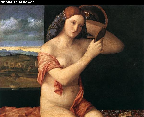 BELLINI, Giovanni Naked Young Woman in Front of the Mirror  dtdhg