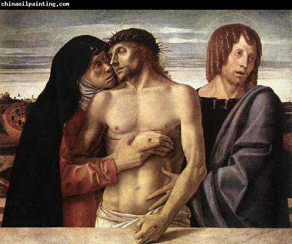 BELLINI, Giovanni Dead Christ Supported by the Madonna and St John (Pieta)