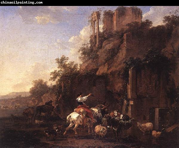 BERCHEM, Nicolaes Rocky Landscape with Antique Ruins