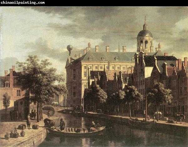 BERCKHEYDE, Gerrit Adriaensz. Amsterdam, the Nieuwezijds near the Bloemmarkt