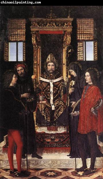 BORGOGNONE, Ambrogio St Ambrose with Saints fdghf