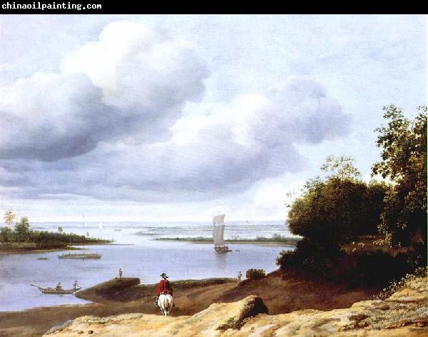 BORSSUM, Anthonie van Extensive River View with a Horseman dgh