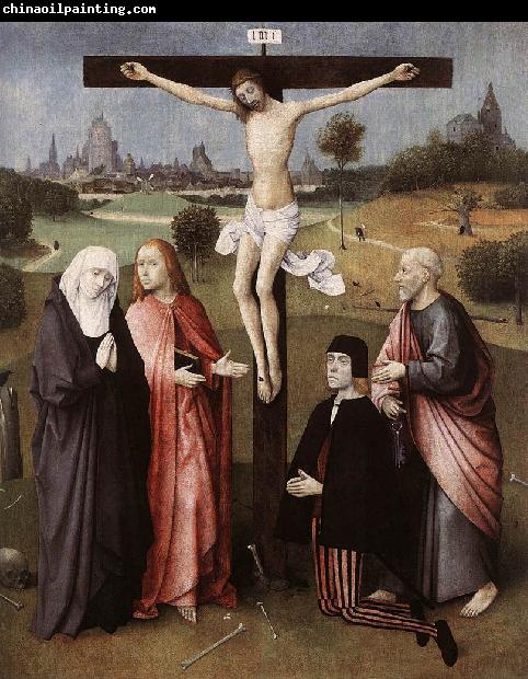 BOSCH, Hieronymus Crucifixion with a Donor  hgkl