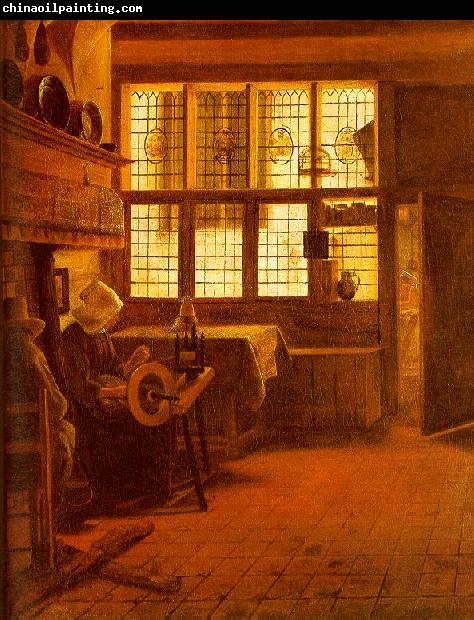 BOURSSE, Esaias Interior with a Woman at a Spinning Wheel fdgd