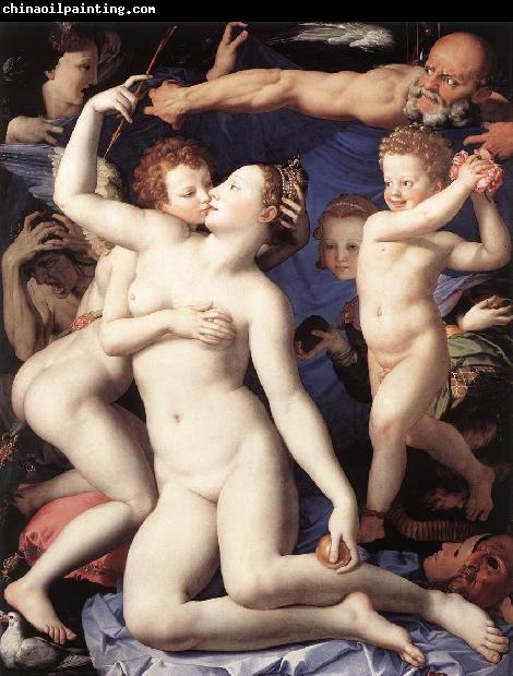 BRONZINO, Agnolo Venus, Cupide and the Time (Allegory of Lust) fg