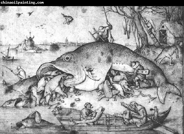 BRUEGEL, Pieter the Elder Big Fishes Eat Little Fishes g