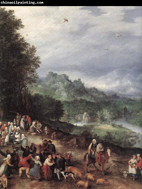 BRUEGHEL, Jan the Elder A Flemsh Fair (detail) f