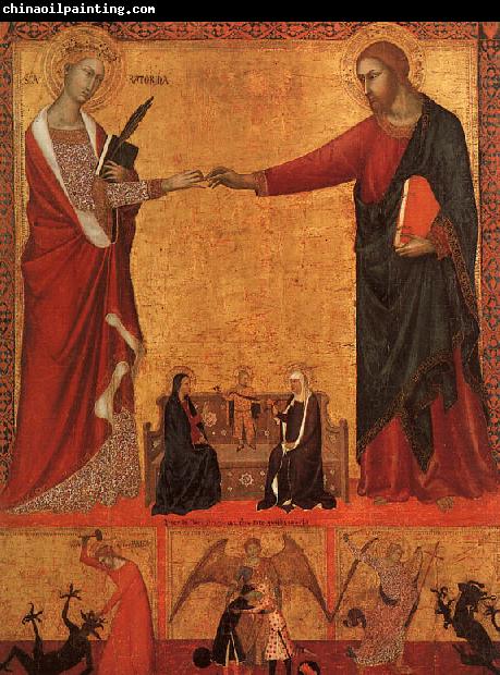 Barna da Siena The Mystical Marriage of St.Catherine