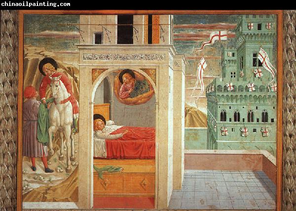 Benozzo Gozzoli St.Francis Giving Away his Clothes and the Vision of the Church Militant and Triumphant