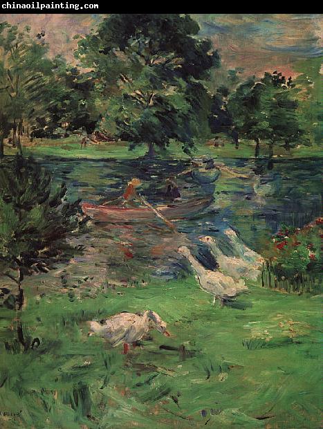 Berthe Morisot Girl in a Boat with Geese