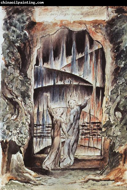 Blake, William Dante and Virgil at the Gates of Hell