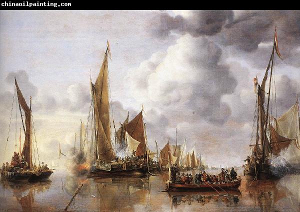 CAPELLE, Jan van de The State Barge Saluted by the Home Fleet df