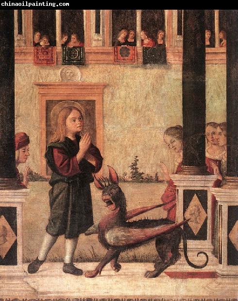 CARPACCIO, Vittore The Daughter of of Emperor Gordian is Exorcised by St Triphun (detail) dfg