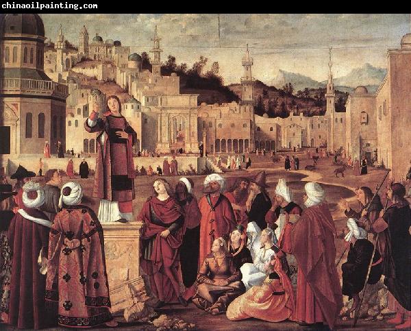 CARPACCIO, Vittore The Sermon of St Stephen dftg