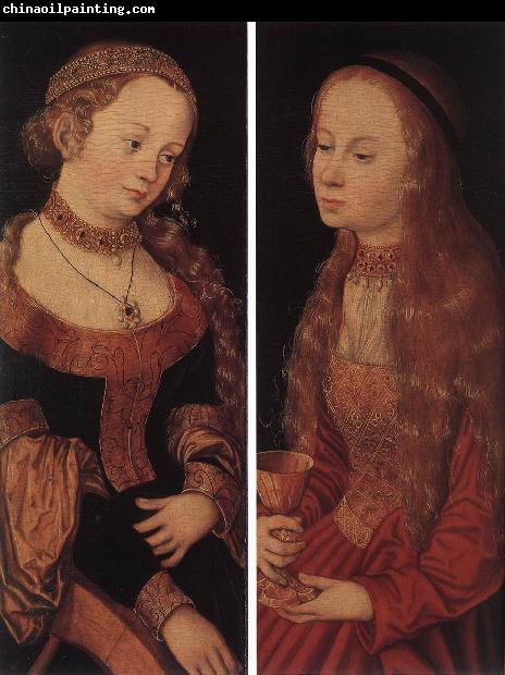 CRANACH, Lucas the Elder St Catherine of Alexandria and St Barbara sdg